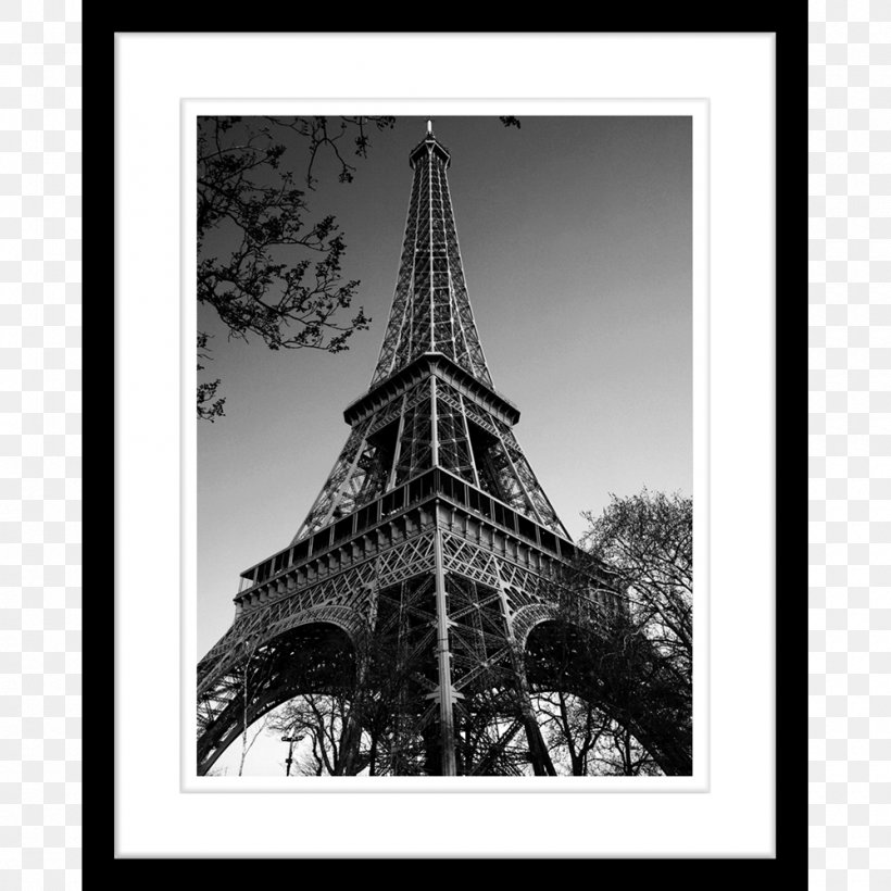 Eiffel Tower Moulin Rouge Banks Of The Seine Mural, PNG, 1000x1000px, Eiffel Tower, Black And White, Building, Canvas, Facade Download Free