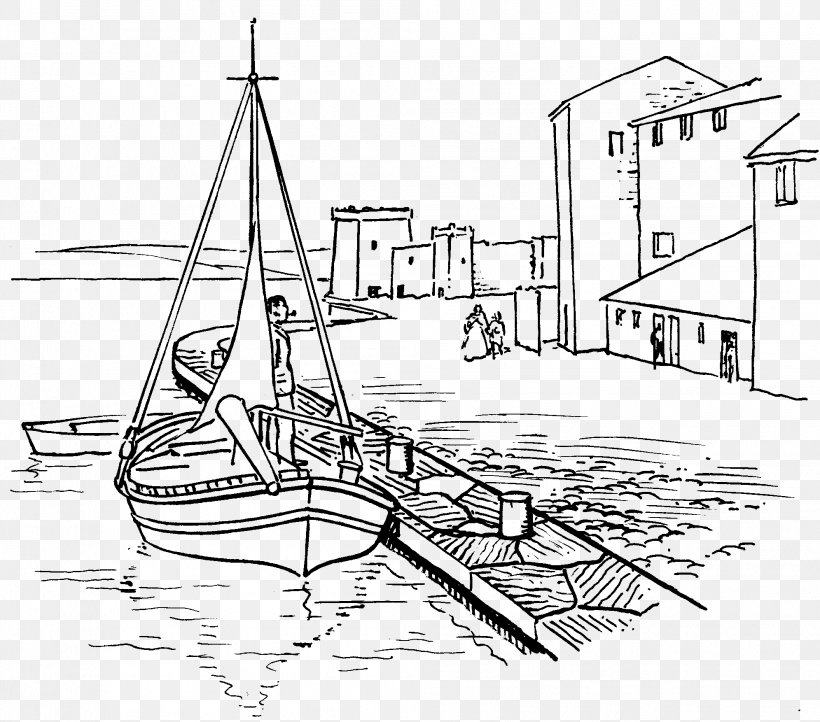 Wharf Dock Jetty Clip Art, PNG, 1991x1754px, Wharf, Artwork, Berth, Black And White, Boat Download Free