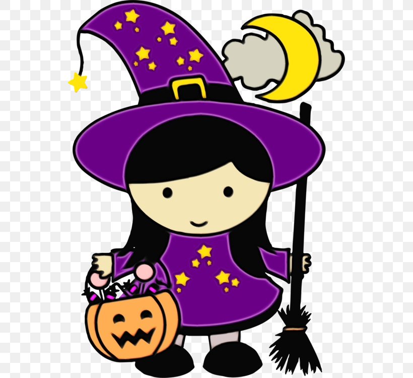 Cartoon Trick-or-treat Violet Happy, PNG, 550x750px, Watercolor, Cartoon, Happy, Paint, Trickortreat Download Free