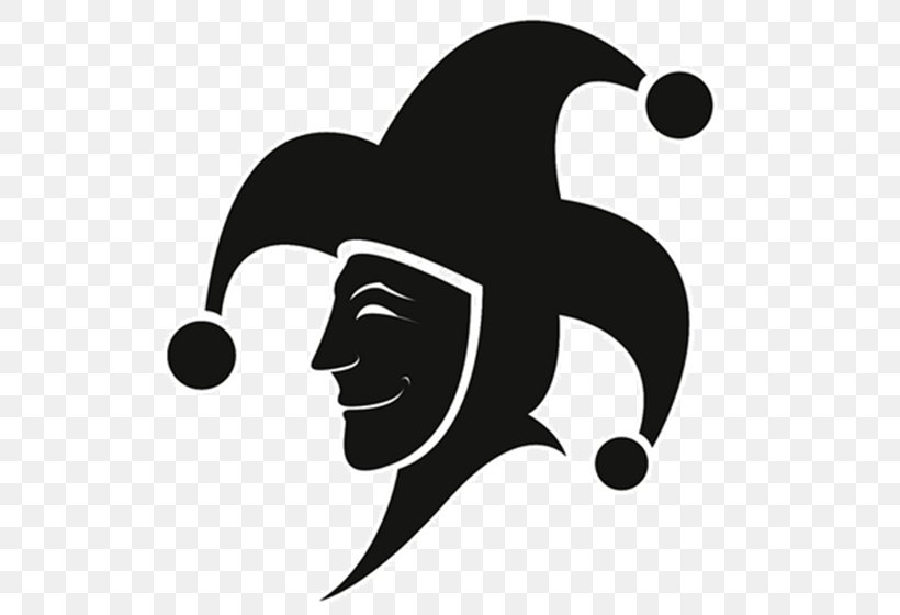 Jester Harlequin Logo Image Cap And Bells, PNG, 560x560px, Jester, Black, Black And White, Cap And Bells, Clown Download Free