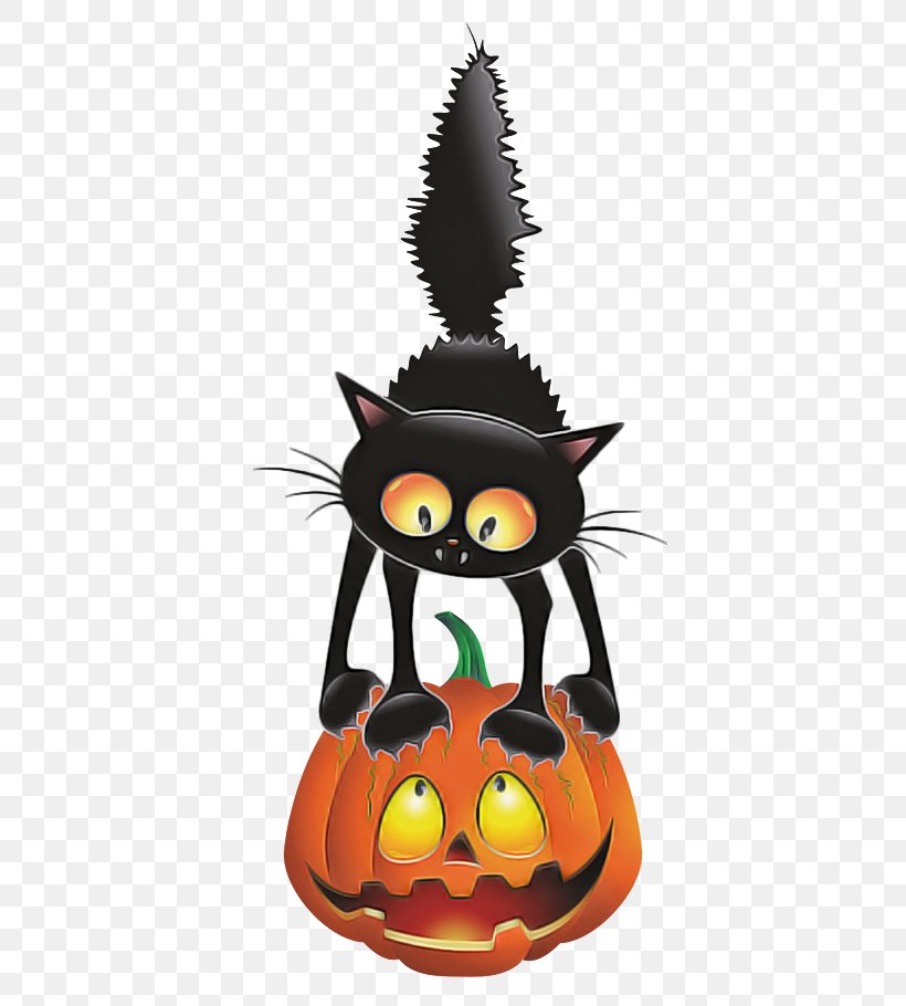 Pumpkin, PNG, 400x910px, Cat, Black Cat, Cartoon, Plant, Pumpkin Download Free