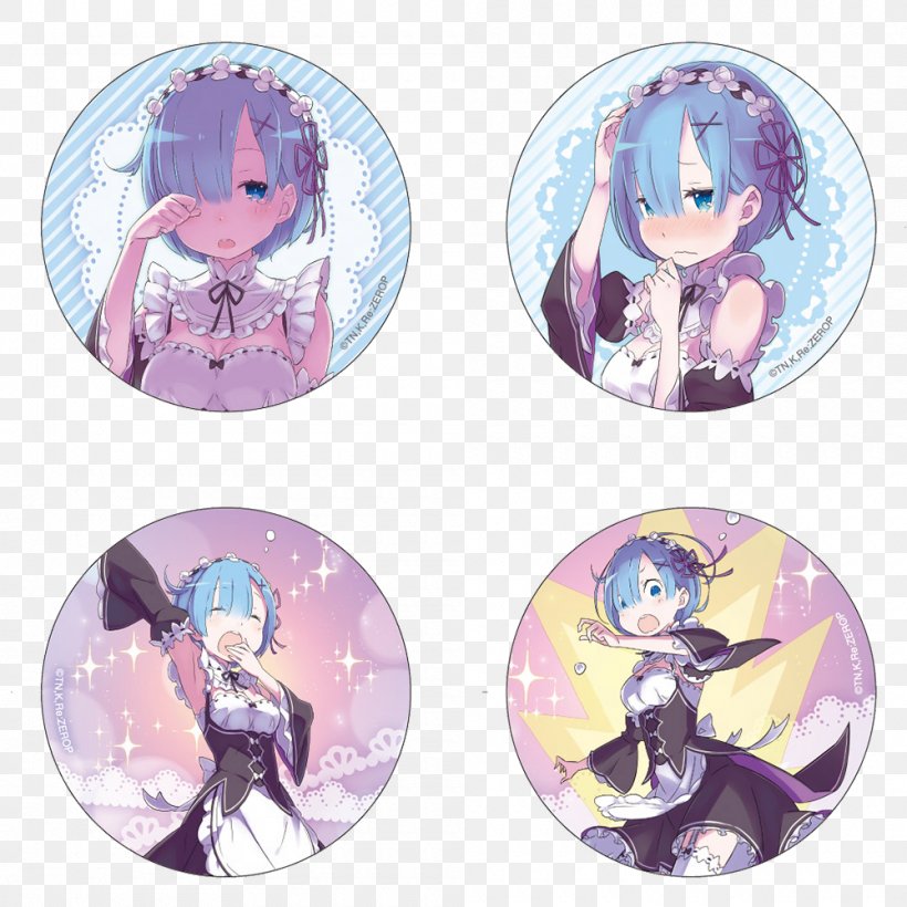 Re:Zero − Starting Life In Another World 雷姆 Pin Badges Lapel Pin, PNG, 1000x1000px, Watercolor, Cartoon, Flower, Frame, Heart Download Free
