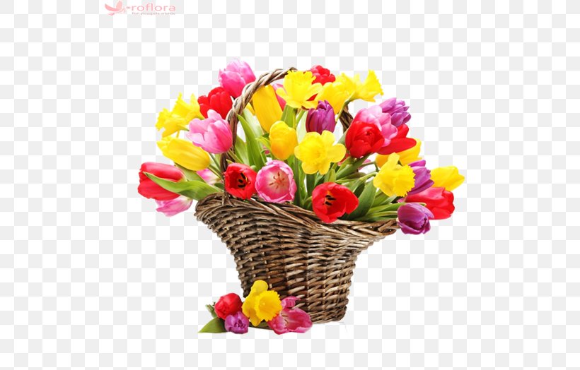 Flower Bouquet Basket Tulip Floral Design, PNG, 524x524px, Flower, Artificial Flower, Basket, Box, Cut Flowers Download Free