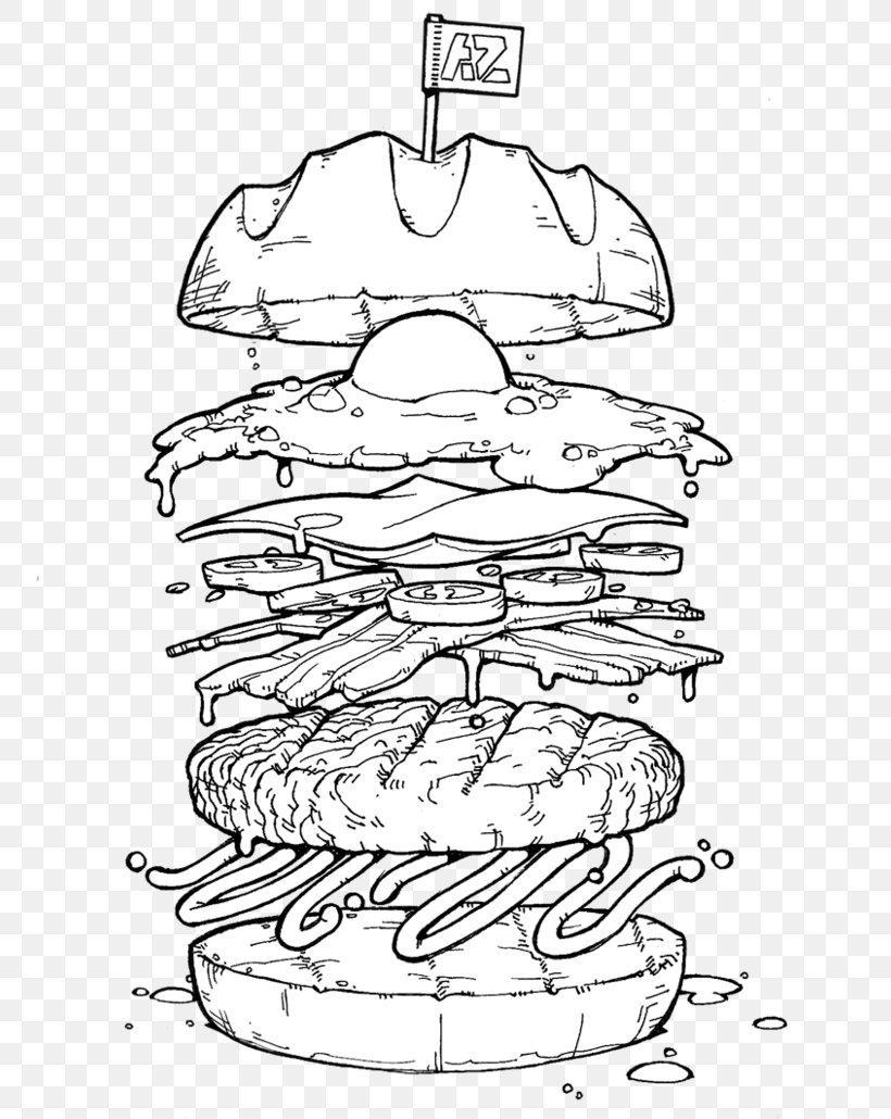Hamburger Cheeseburger Fried Egg Hot Dog Drawing, PNG, 776x1030px, Watercolor, Cartoon, Flower, Frame, Heart Download Free