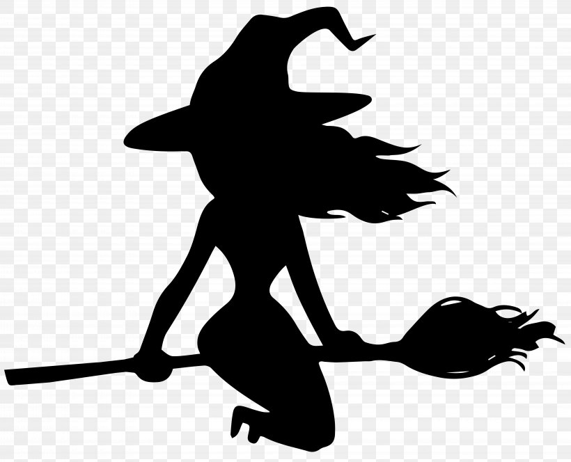 Halloween Witchcraft Silhouette Clip Art, PNG, 8000x6483px, Witchcraft, Black, Black And White, Broom, Halloween Download Free