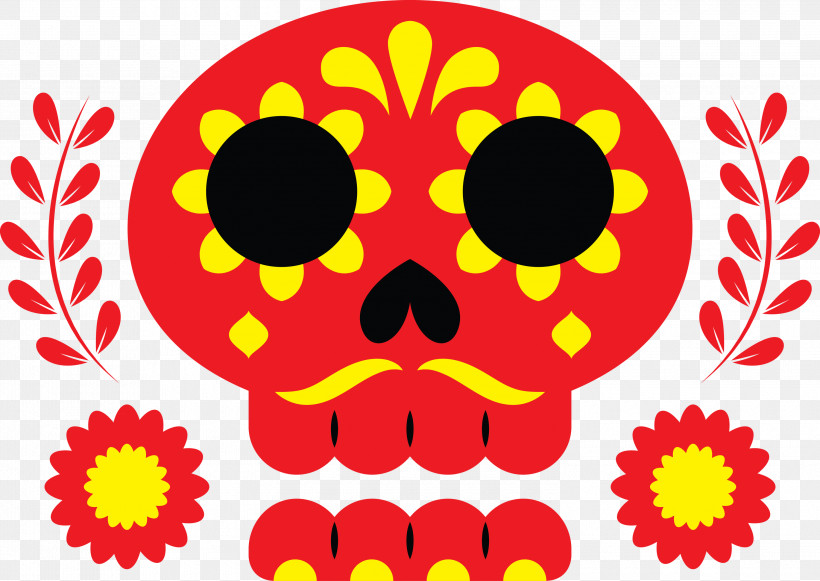 Day Of The Dead Día De Muertos, PNG, 3000x2127px, Day Of The Dead, D%c3%ada De Muertos, Meter, Smiley, Yellow Download Free