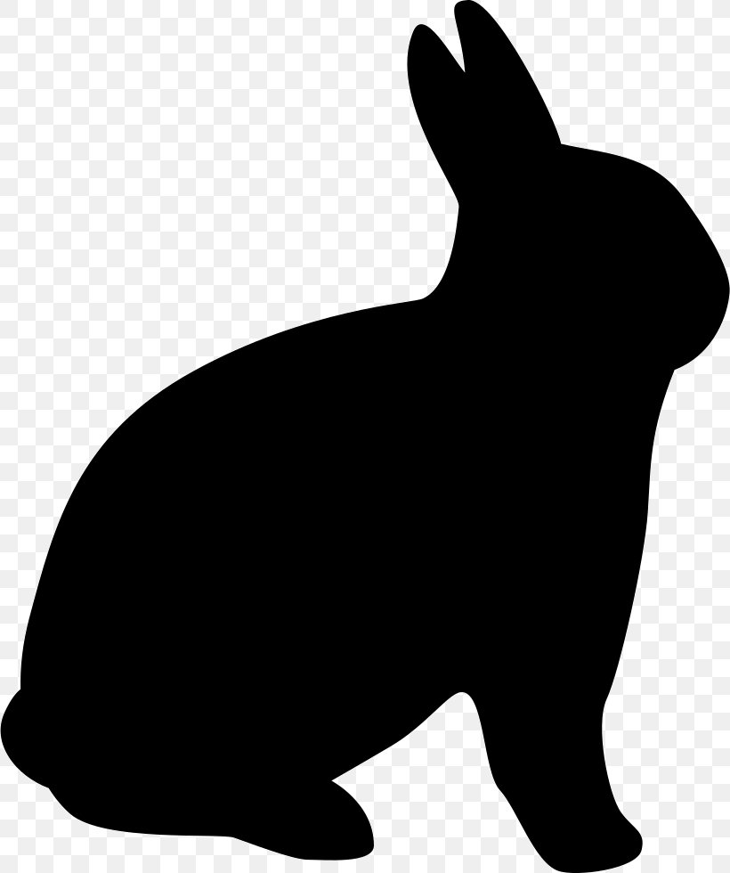 Rabbit Shape Clip Art, PNG, 820x980px, Rabbit, Animal, Black, Black And White, Carnivoran Download Free