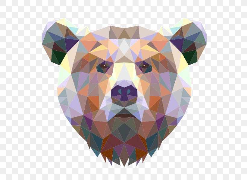 Bear Modern Art Image Canvas Sticker, PNG, 600x600px, Bear, Art, Canidae, Canvas, Carnivore Download Free