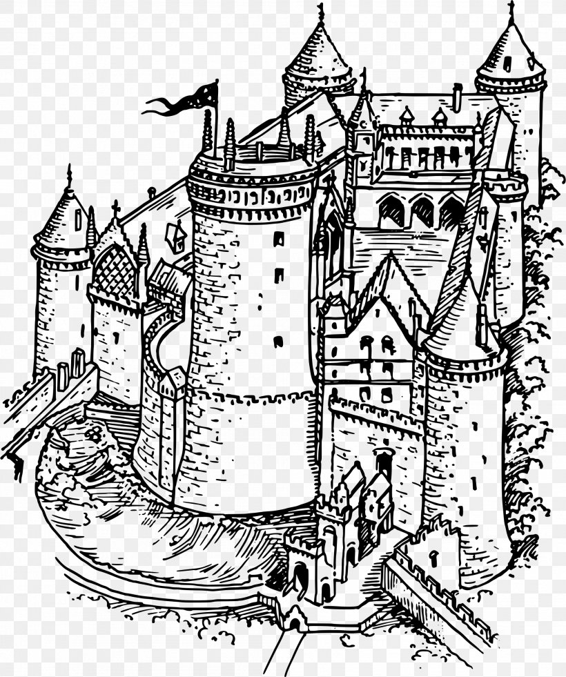 Middle Ages Coloring Book Knight Castle Drawing, PNG, 2006x2400px, Middle Ages, Area, Art, Artwork, Ausmalbild Download Free