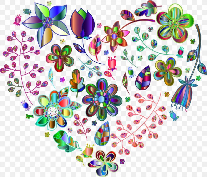 Heart Flower Desktop Wallpaper Clip Art, PNG, 2304x1972px, Heart, Area, Art, Color, Flora Download Free