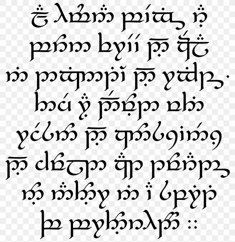Quenya Elvish Languages Sindarin Languages Constructed By J. R. R. Tolkien English, PNG, 1200x1234px, Quenya, Area, Black And White, Black Speech, Calligraphy Download Free
