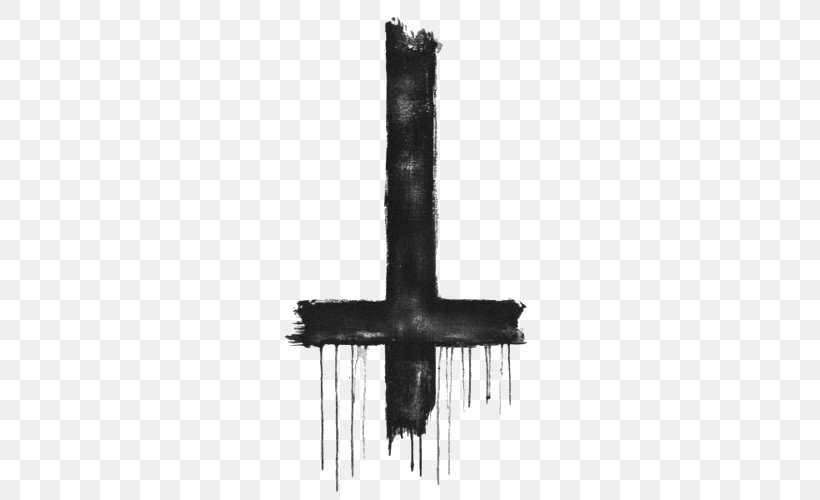 Cross Of Saint Peter Christian Cross Satanism Pentagram Tattoo, PNG, 500x500px, Cross Of Saint Peter, Black And White, Christian Cross, Christianity, Cross Download Free