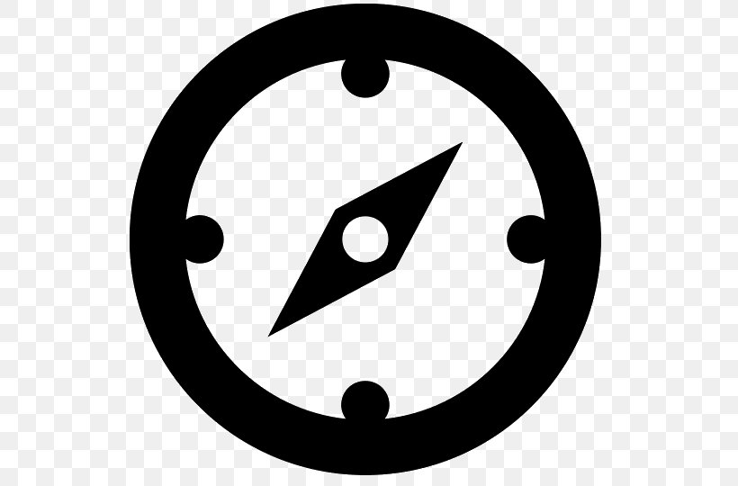 Compass Icon Design Desktop Wallpaper, PNG, 540x540px, Compass, Area, Black And White, Icon Design, Map Download Free