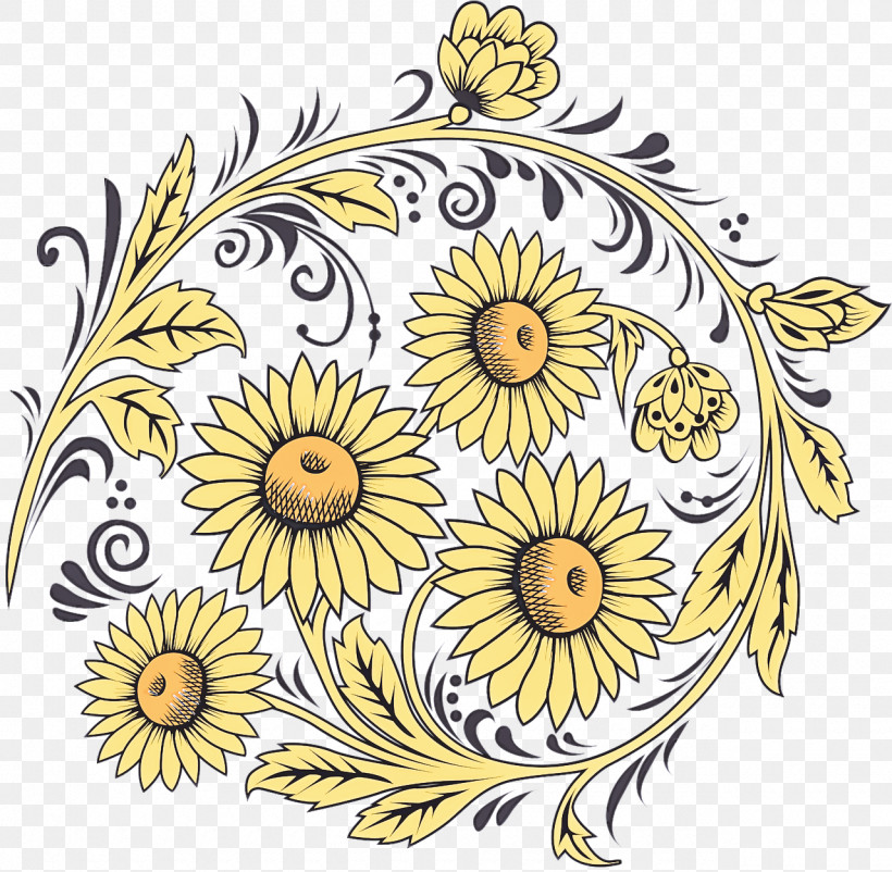 Floral Design, PNG, 1280x1252px, Sunflower, Camomile, Chamomile, Floral Design, Flower Download Free