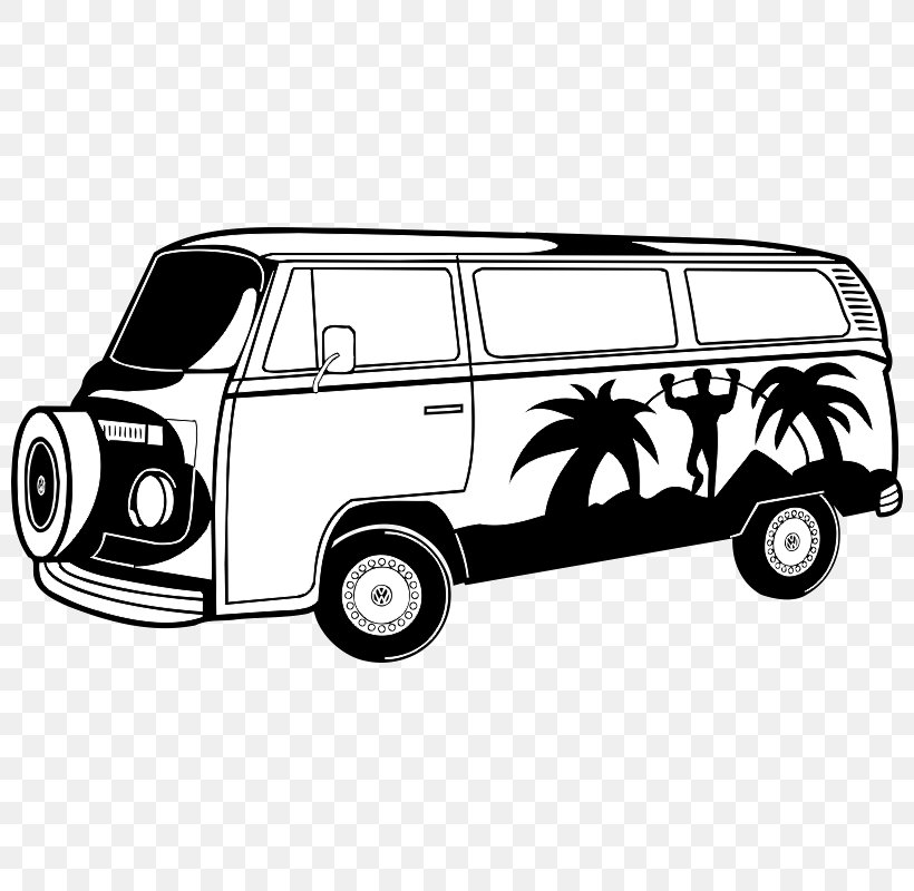 Compact Van Compact Car Volkswagen Type 2 (T1), PNG, 800x800px, Compact Van, Automotive Design, Automotive Exterior, Black And White, Brand Download Free