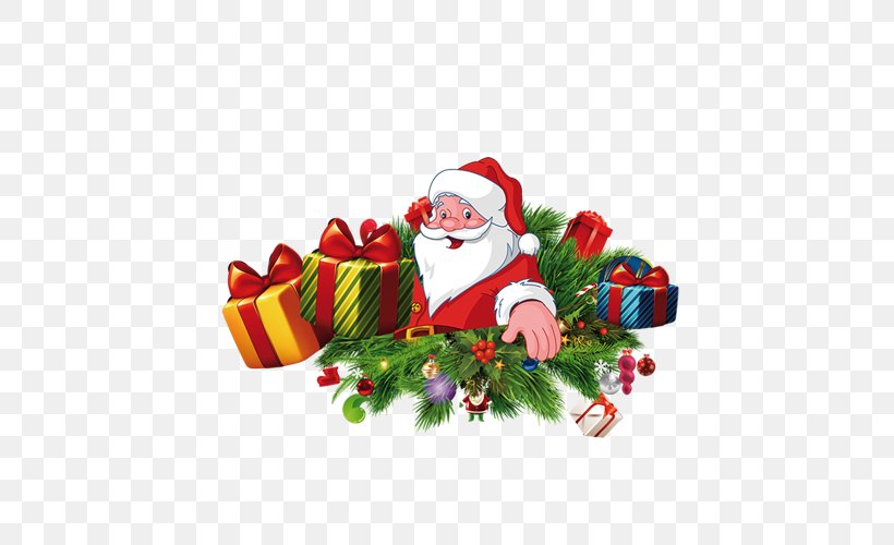 Santa Claus Christmas Gift, PNG, 500x500px, Santa Claus, Christmas, Christmas Decoration, Christmas Ornament, Christmas Tree Download Free