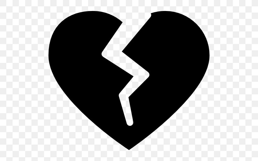Broken Heart, PNG, 512x512px, Broken Heart, Black And White, Heart, Logo, Romance Download Free