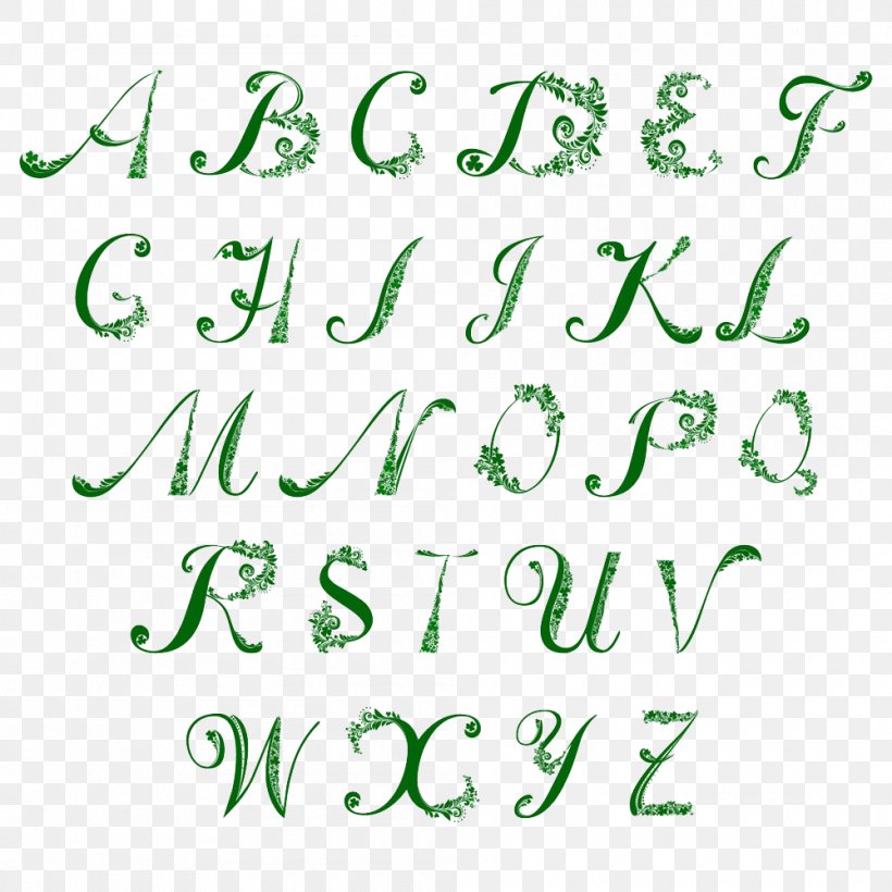 Letter Case Alphabet Four-leaf Clover, PNG, 1000x1000px, Letter, Alphabet, Area, Art, Calligraphy Download Free