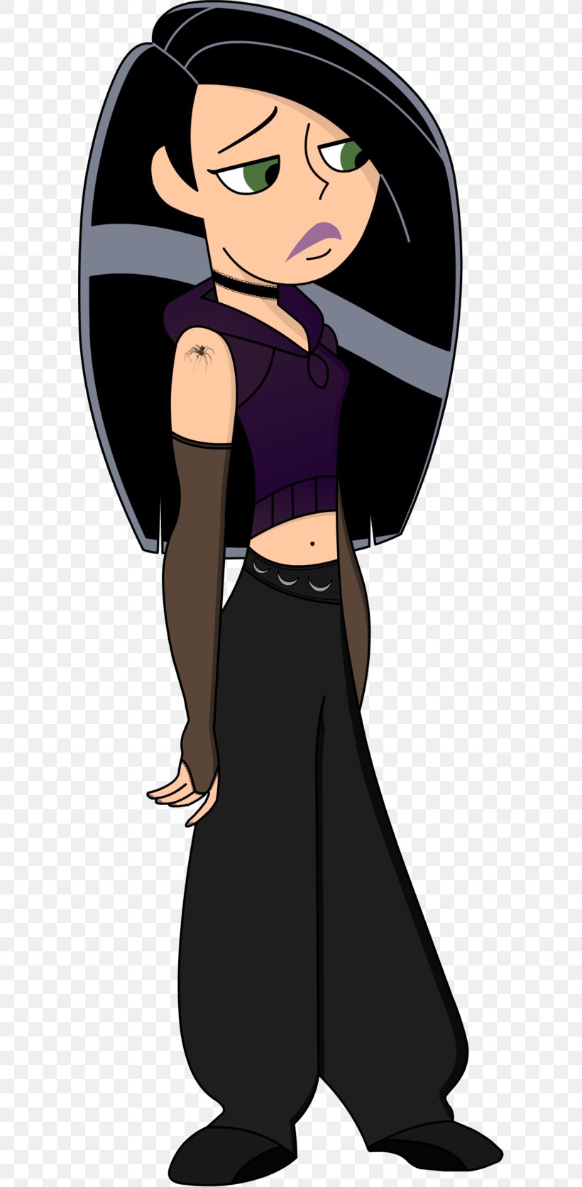 Kim Possible Ron Stoppable Goth Subculture Black Hair Moral Character, PNG, 600x1672px, Watercolor, Cartoon, Flower, Frame, Heart Download Free