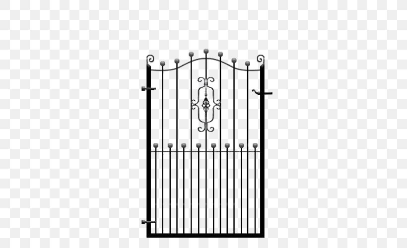 Wrought Iron Gate Fence Door, PNG, 500x500px, Wrought Iron, Area, Black And White, Blacksmith, Door Download Free