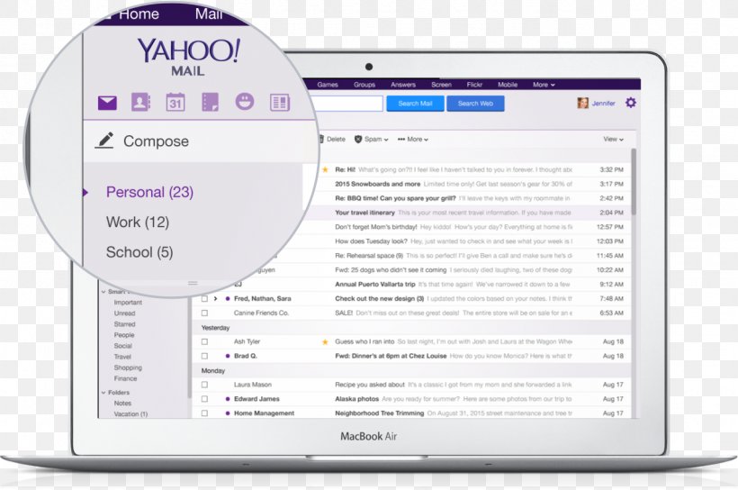 Yahoo! Mail Email Attachment Gmail, PNG, 1278x848px, Yahoo Mail, Aol Mail, Area, Brand, Computer Program Download Free
