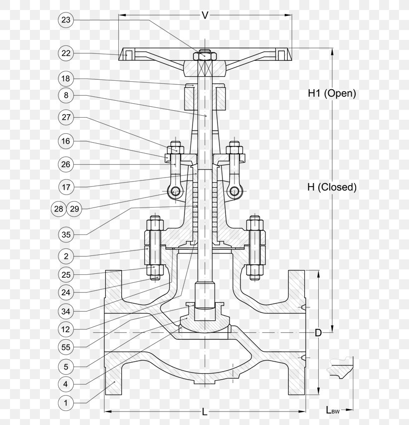 Check Valve Bolt Technical Drawing, PNG, 650x852px, Check Valve, Artwork, Black And White, Bolt, Diagram Download Free