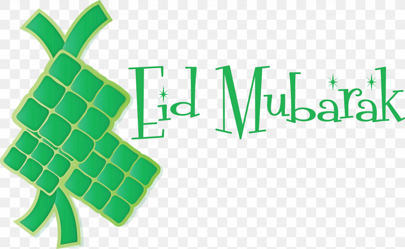 Eid Mubarak Ketupat, PNG, 2999x1844px, Eid Mubarak, Cdr, Eid Alfitr, Green, Indonesian Cuisine Download Free
