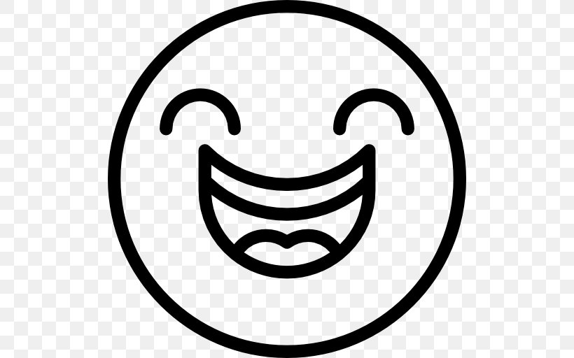 smiley face black and white laughing
