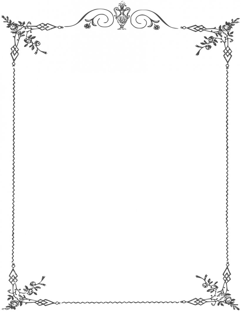 Borders And Frames Black And White Clip Art, PNG, 850x1100px, Borders And Frames, Area, Black And White, Body Jewelry, Border Download Free