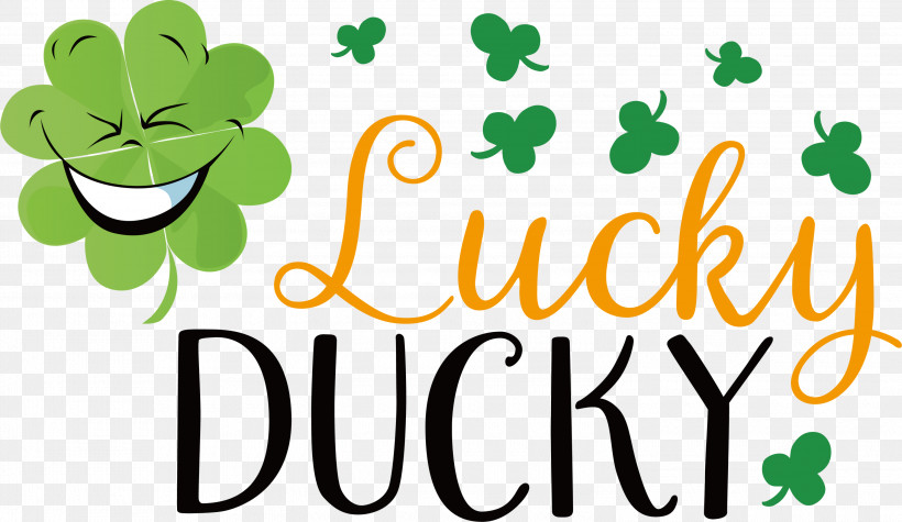 Lucky Ducky Patricks Day Saint Patrick, PNG, 3000x1741px, Patricks Day, Flora, Flower, Green, Happiness Download Free