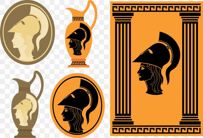 Greece Athena Euclidean Vector Illustration, PNG, 4400x3003px, Greece, Athena, Brand, Goddess, Label Download Free