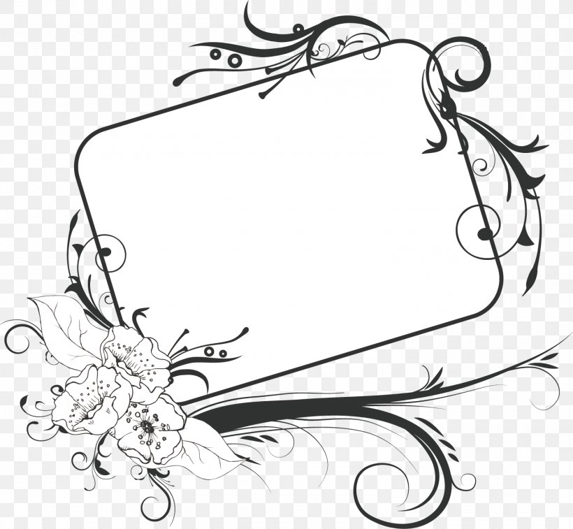 Picture Frames Floral Design Art, PNG, 1500x1386px, Picture Frames, Art, Artwork, Black And White, Body Jewelry Download Free
