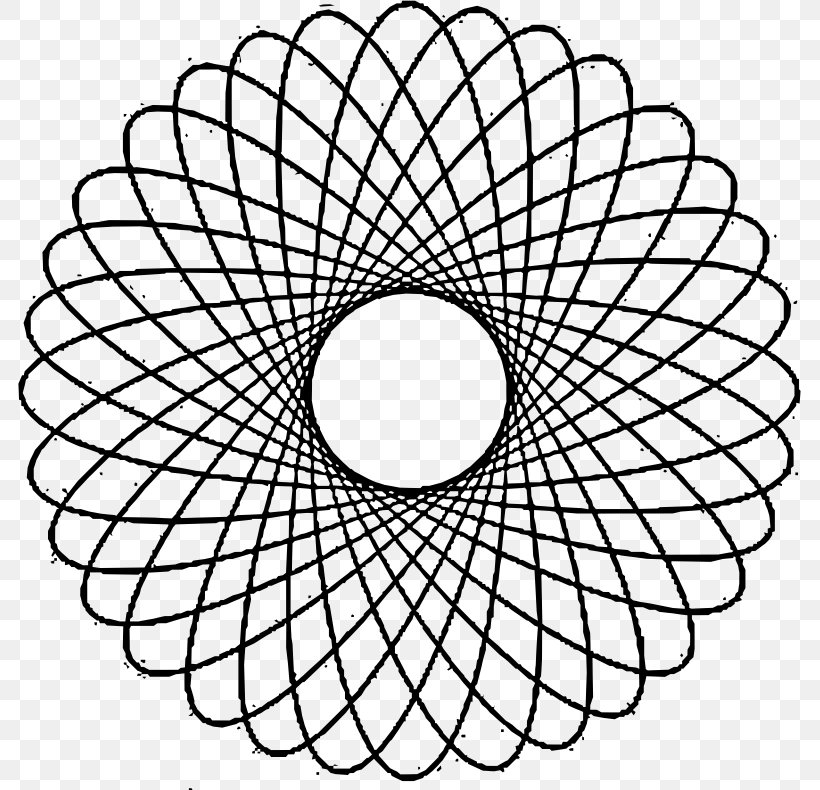 Spirograph Clip Art, PNG, 783x790px, Spirograph, Area, Art, Black And White, Drawing Download Free
