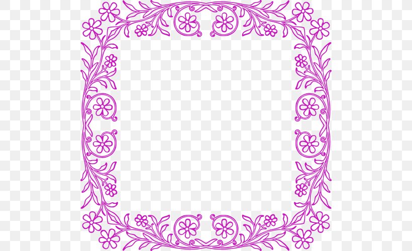 Borders And Frames Picture Frames Floral Design Clip Art, PNG, 500x500px, Borders And Frames, Area, Black And White, Border, Coloring Book Download Free