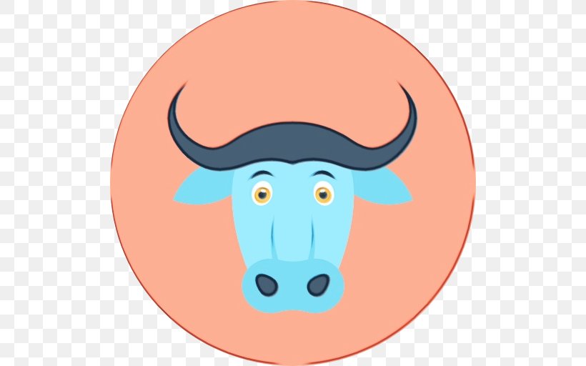 Bull Bovine Head Cartoon Nose, PNG, 512x512px, Watercolor, Bovine, Bull, Cartoon, Head Download Free
