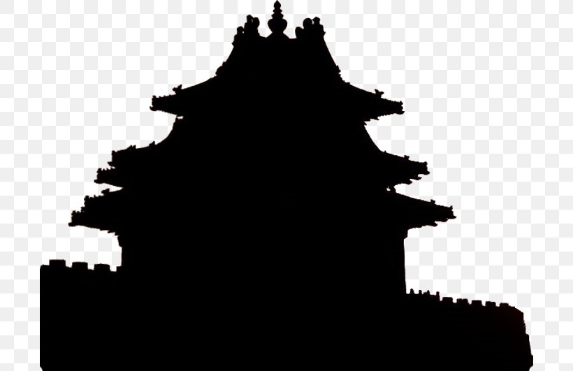 Forbidden City Jingshan Park Shanghai Silhouette Chinese Architecture, PNG, 706x531px, Forbidden City, Architecture, Beijing, Black And White, Building Download Free