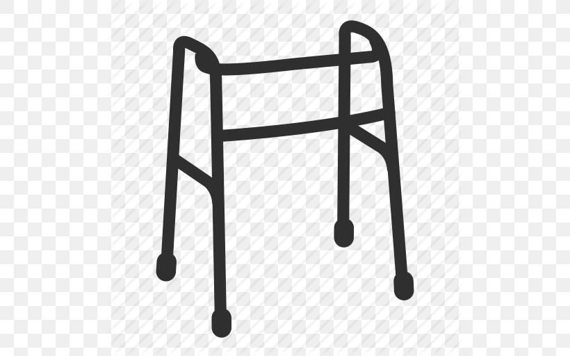 Icon Design Walker Iconfinder Icon, PNG, 512x512px, Ico, Apple Icon Image Format, Black And White, Chair, Disability Download Free
