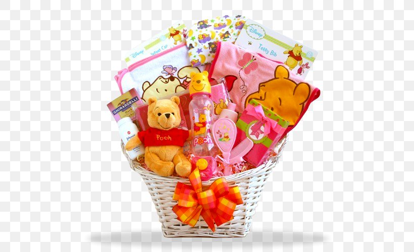 Mishloach Manot Diaper Winnie-the-Pooh Food Gift Baskets, PNG, 500x500px, Watercolor, Cartoon, Flower, Frame, Heart Download Free