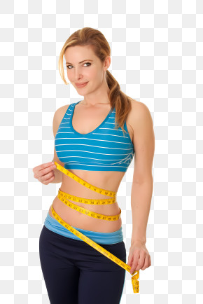 Sports - Fit Woman With Measuring Tape PNG