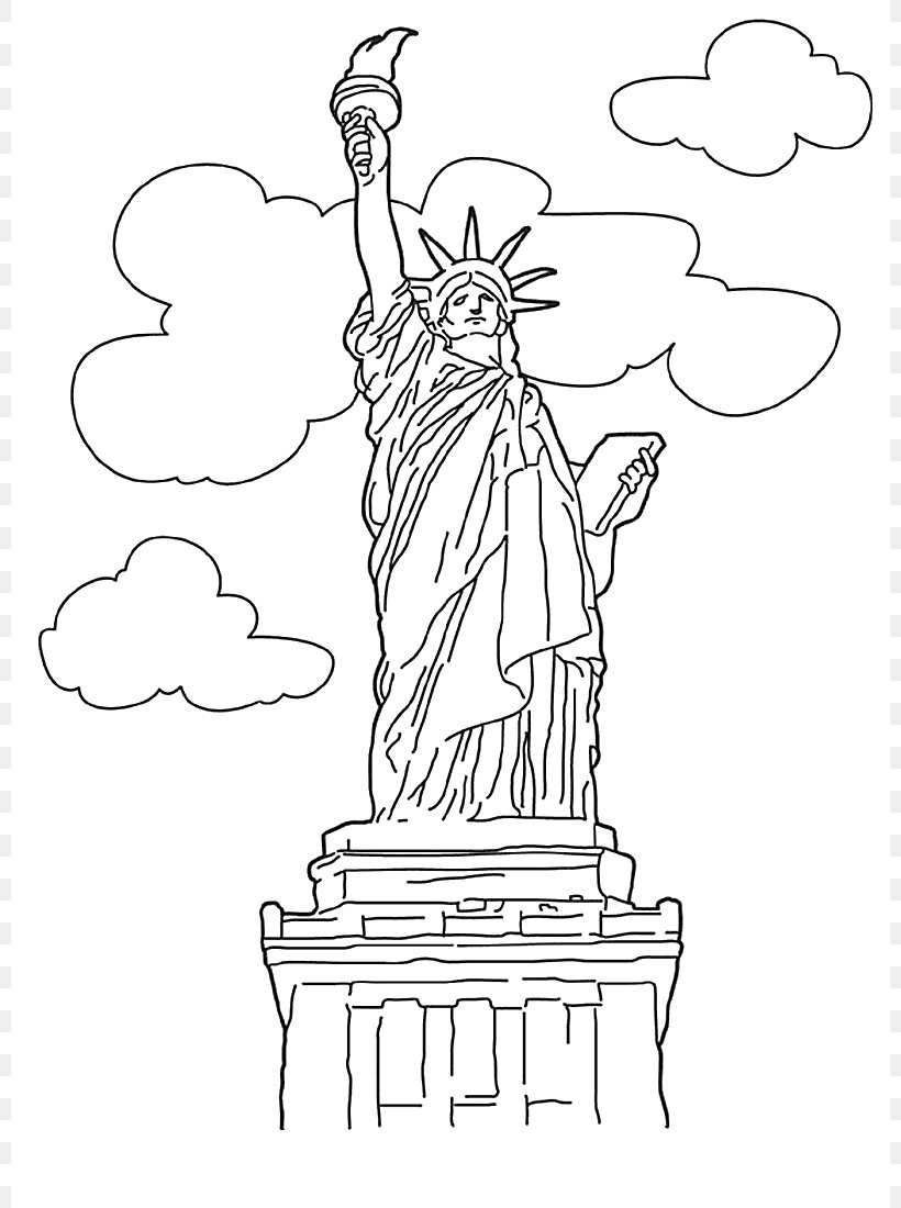 Statue Of Liberty New York Harbor The New Colossus Coloring Book Drawing, PNG, 800x1100px, Statue Of Liberty, Adult, Area, Art, Artwork Download Free