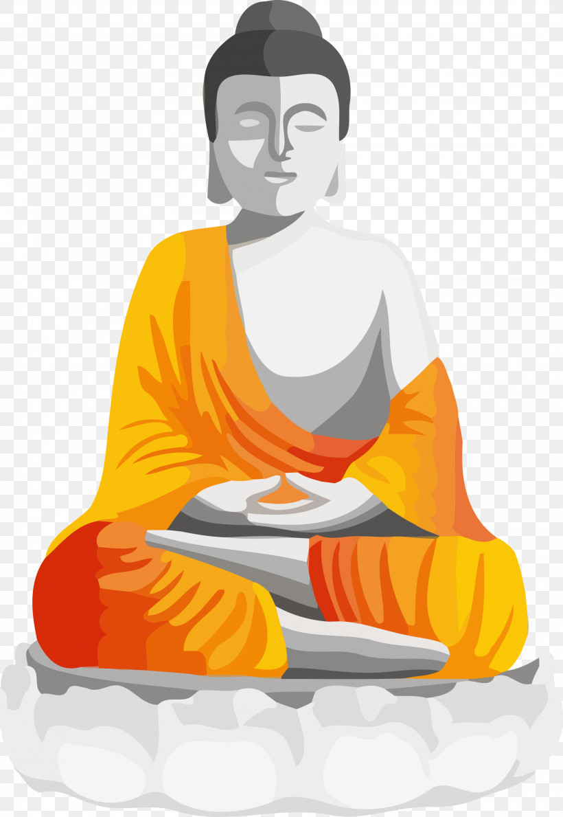Bodhi Day Bodhi, PNG, 2068x3000px, Bodhi Day, Bodhi, Kneeling, Meditation, Orange Download Free
