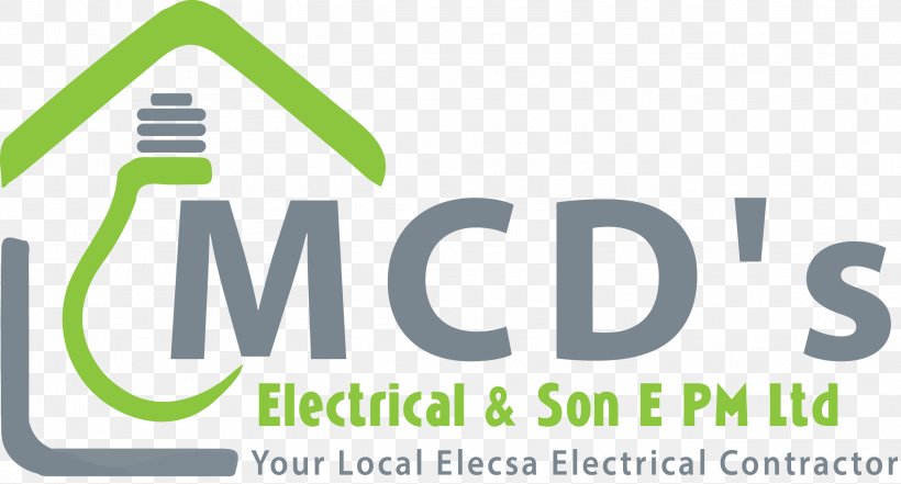 Logo Electrician MCD's Electrical & Son E PM Ltd Electricity, PNG, 2723x1466px, Logo, Area, Brand, Business, Commercial Property Download Free