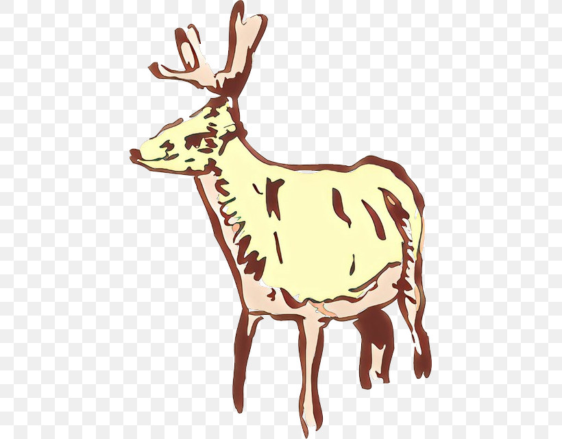 Reindeer, PNG, 441x640px, Deer, Antler, Drawing, Elk, Reindeer Download Free