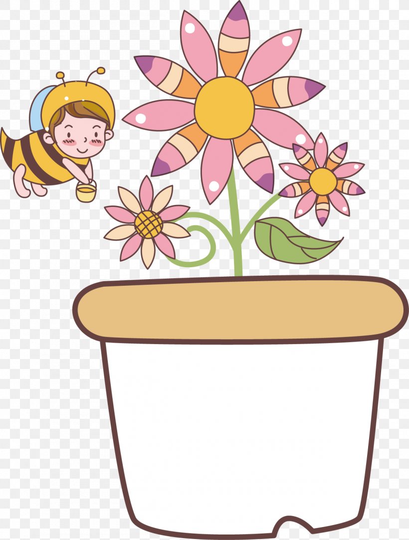 Bee Floral Design Drawing, PNG, 1260x1665px, Bee, Area, Art, Artwork, Cartoon Download Free