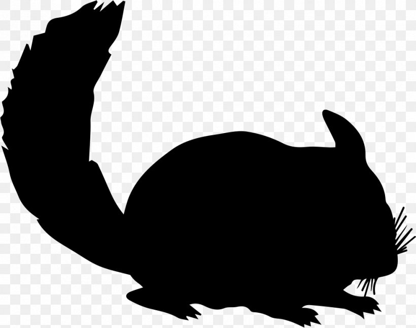 Chinchilla Silhouette Rodent Rex Rabbit, PNG, 981x774px, Chinchilla, Animal, Beak, Black, Black And White Download Free
