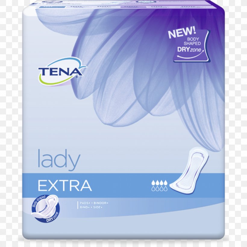 Diaper Sanitary Napkin TENA Urinary Incontinence Feminine Sanitary Supplies, PNG, 1000x1000px, Diaper, Absorption, Blue, Brand, Essity Download Free