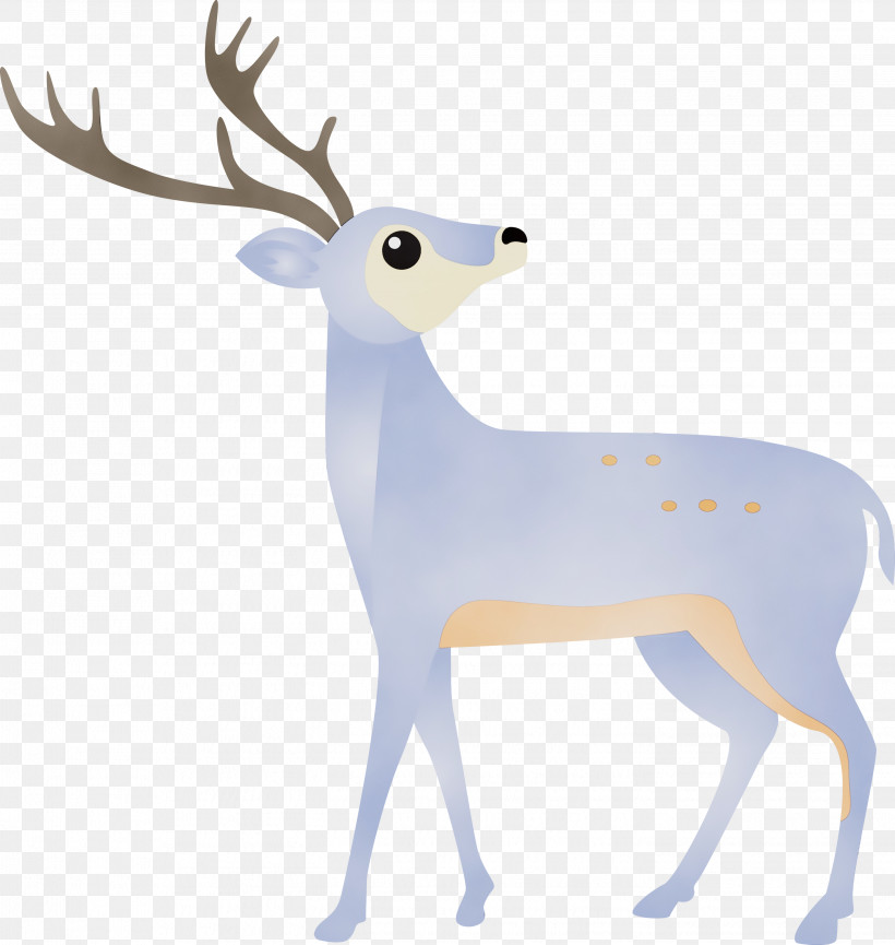 Reindeer, PNG, 2841x3000px, Watercolor Reindeer, Animal Figure, Antler, Deer, Elk Download Free