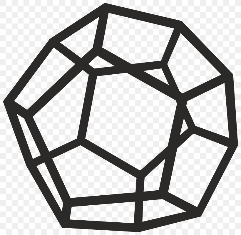 Augmented Dodecahedron Platonic Solid Geometry Clip Art, PNG, 800x800px, Dodecahedron, Archimedean Solid, Area, Augmented Dodecahedron, Black And White Download Free