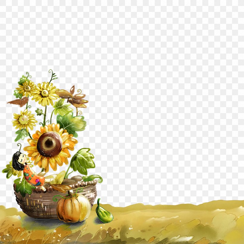 Autumn Happiness Wallpaper, PNG, 850x850px, Autumn, Computer, Cut Flowers, Daisy Family, Display Resolution Download Free