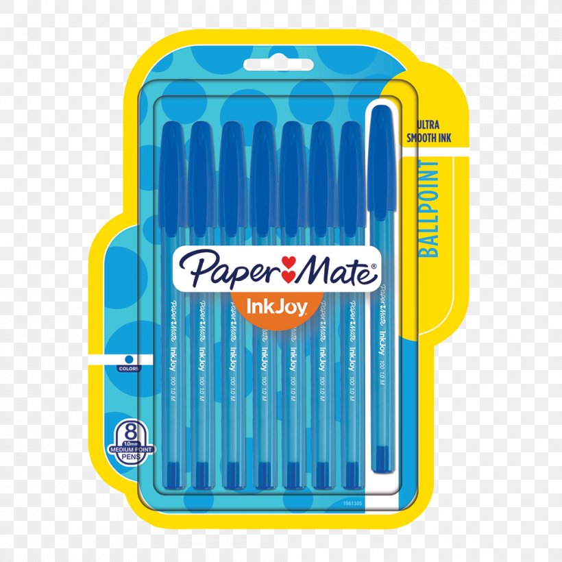 Paper Mate InkJoy 100 RT Ballpoint Paper Mate InkJoy 300RT Ballpoint Ballpoint Pen, PNG, 1000x1000px, Paper, Ballpoint Pen, Electric Blue, Gel Pen, Hardware Download Free